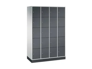 lockerkast,RAL 7035/RAL 7021,HxBxD 1950x1220x500mm,4x5vakken,cil.-slot - 2