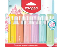 Markeerstift Maped Fluo'Peps set à 6 pastel kleuren