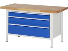 werkbank,HxBxD 840-1040x1500x700mm,beukblad,draagverm. 1250kg,4voeten