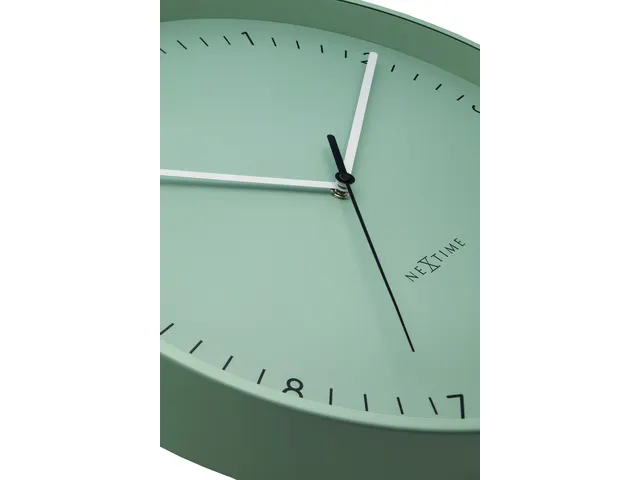 Horloge murale NeXtime Berlin L de 40 cm en aluminium vert menthe