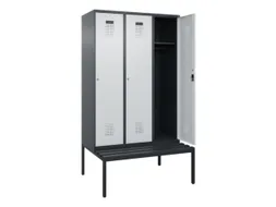 locker met bank,HxBxD 2120x1200x815mm,3vak,vak B 400mm,cilinderslot