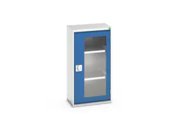 vitrinekast 1000x525x350mm 2xStalen bodem romp RAL7035 front RAL5010