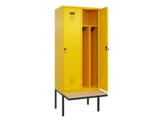 locker met bank,voor scheiding van kleding,HxBxD 2120x800x815mm,2vak - 1