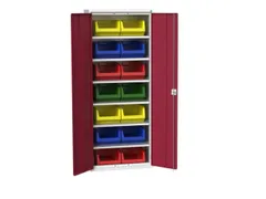 Systeemkast 2000x800x550mm 14bakken 6xlegbord RAL7035+RAL3004