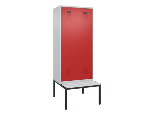PBM-locker met bank,HxBxD 2120x800x815mm,2vak,vak B 400mm