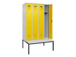 locker met bank,HxBxD 2120x1200x815mm,4vak,vak B 300mm,cilinderslot