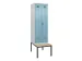 locker met bank,voor scheiding van kleding,HxBxD 2120x600x815mm,2vak
