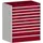 ladekast HxBxD 1200x1050x750mm 10laden RAL7035 front RAL3004