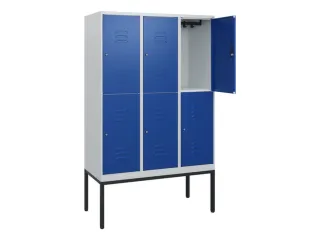dubbeldekse locker,HxBxD 1950x1200x500mm,3x2vak.,vak B 400mm,cil.-slot - 2