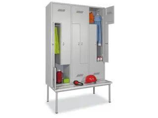 Z-garderobekast,HxBxD 2100x1200x800mm,RAL7035,front RAL3000 - 1