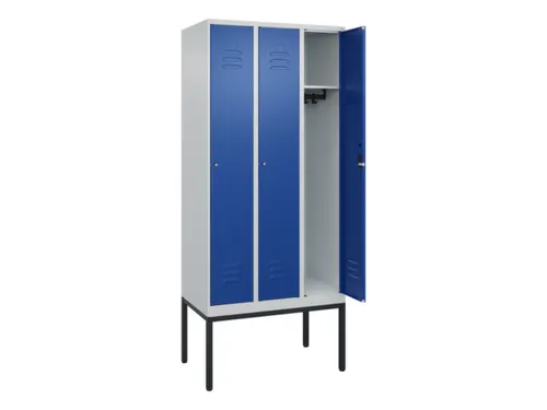 locker,HxBxD 2120x900x500mm,3vak,vak B 300mm,cil.-slot,voetonderstel