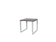 Domino Plus Bureau Hoogte Verstelbaar 800x800mm Logan Eiken Alu O-Poot