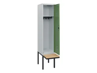 locker met bank,HxBxD 1950x400x815mm,1vak,vak B 400mm,draaigrendel - 2