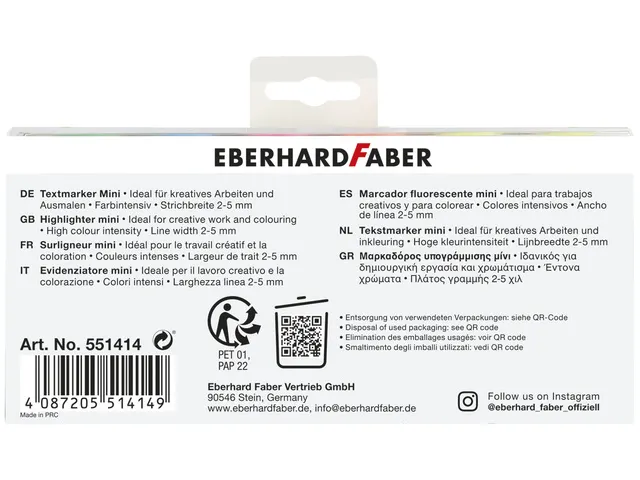 Marqueur de texte Eberhard Faber mini neon case 6 pcs