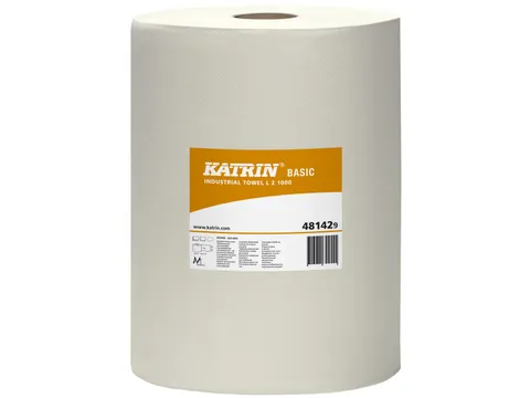 Katrin 481429 Basic L Poetsrol 2-laags Natuurwit Spiraalkern