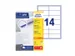 Etiket Avery Zweckform 3653 105x42.3Mm wit 1400stuks