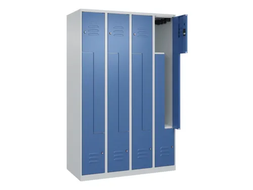 Z-garderobekast,HxBxD 1850x1200x500mm,vak B 150/300mm,cil.-slot