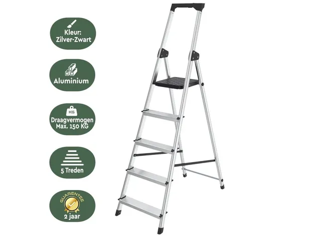 Escabeau aluminium 5 marches SL500 argent
