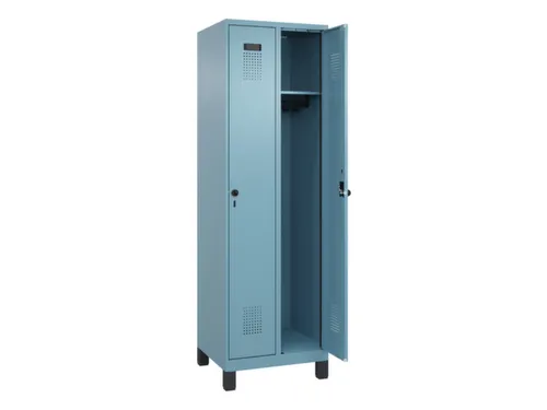 locker,HxBxD 1950x600x500mm,2vak,vak B 300mm,draaigrendel,voeten