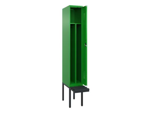 locker met bank,voor scheiding van kleding,HxBxD 2120x300x815mm,1vak
