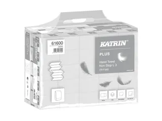 Handdoek Katrin Plus w-vouw 3-laags 203x320mm 25x90 vel wit 61600 - 1