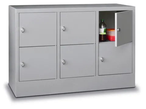 Vakkenkast HxBxD 855x1230x500mm 6 Vakken 400mm Klinksluiting Ral7035