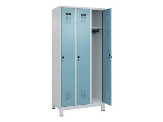 locker,HxBxD 1950x900x500mm,3vak,vak B 300mm,draaigrendel,voeten - 2