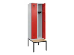 locker met bank,HxBxD 2120x600x815mm,2vak,vak B 300mm,cilinderslot