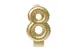Verjaardagskaars cijfer 8 Folieballon Goud 10cm