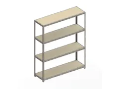 Breedvakstelling 2470x2000x600mm Vaklast 500kg 4 Houten Legborden