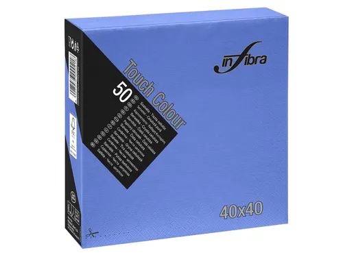 Infibra servet I-0712 40x40cm 1/4 vouw Donker Blauw 1200 Stuks