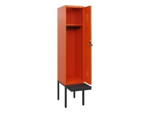 locker met bank,HxBxD 1950x400x815mm,1vak,vak B 400mm,draaigrendel