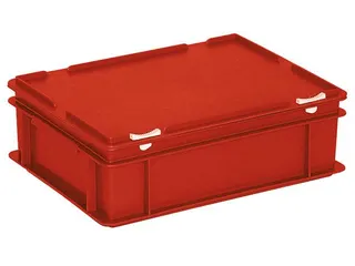 Euronorm Stapelkrat Hxlxb 130X400X300Mm 11L Met Deksel Rood - 1