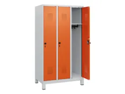 schoollocker,HxBxD 1630x900x500mm,3vak,vak B 300mm,draaigrendel,voeten