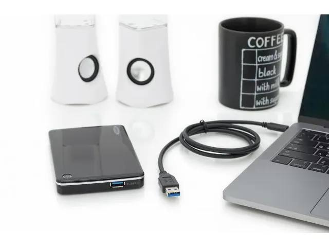 USB Type C-aansluitkabel Type C naar A M/M 1m Gen2 3A 10GB Zwart