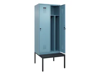 locker met bank,voor scheiding van kleding,HxBxD 2120x800x815mm,2vak - 1