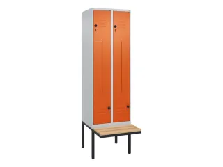 Z-garderobekast,HxBxD 2120x600x815mm,2vak,vak B 300mm,draaigrendel - 1