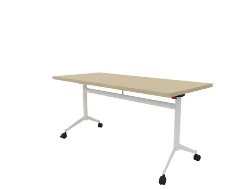 klaptafel,HxBxD 750x1600x700mm,hoekig,T-voet wit,ovale buis,blad eiken
