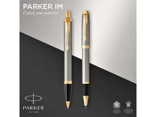 Balpen en Rollerpen Parker IM brushed metal GT medium 2 stuks - 3