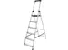 trapladder SL600, aluminium, zilver, 6 treden