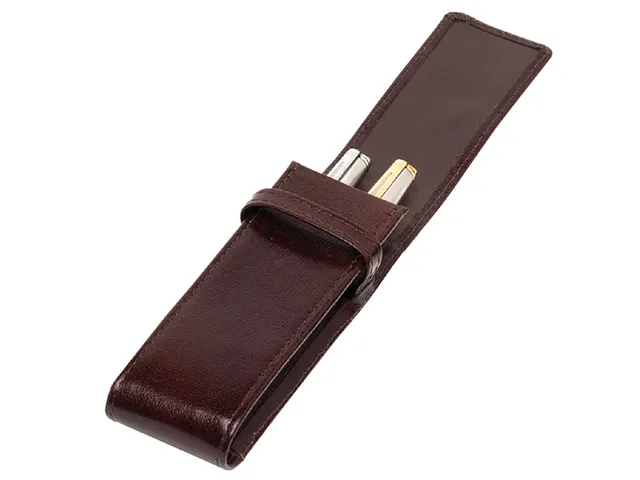 Pennenetui 322 2-delig buffelleer bruin