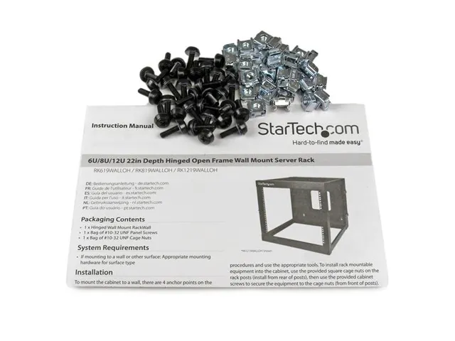 6U 22Inch Diep Scharnierend Open Frame Serverrack Wandmontage