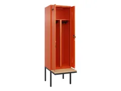 PBM-locker met bank,HxBxD 2120x600x815mm,2vak,vak B 300mm,draaigrendel