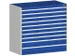 ladekast HxBxD 1200x1300x650mm 10laden RAL7035 front RAL5010