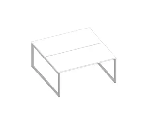 benchtafel,HxBxD 730x1600x1600mm,blad wit,sledeframe aluminium - 1