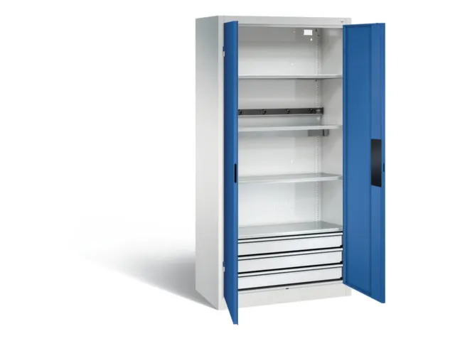 acculaadkast 1950x930x500mm 5stekkerdozen 230V cil.-slot front RAL5010