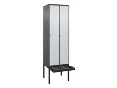 locker met bank,HxBxD 2120x600x815mm,2vak,vak B 300mm,cil.-slot