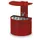 Asbak 2 liter 290x200mm Wandmontage Halfrond Rood