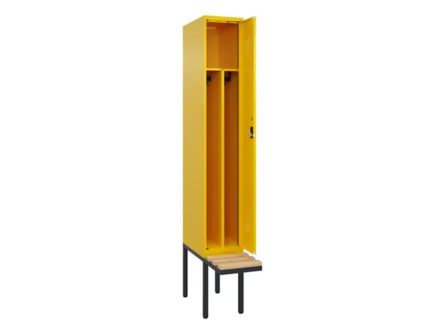 locker met bank,voor scheiding van kleding,HxBxD 2120x300x815mm,1vak