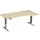 In hoogte verstelbaar bureau in vrije vorm,HxBxD 730-1230x1800x1000mm